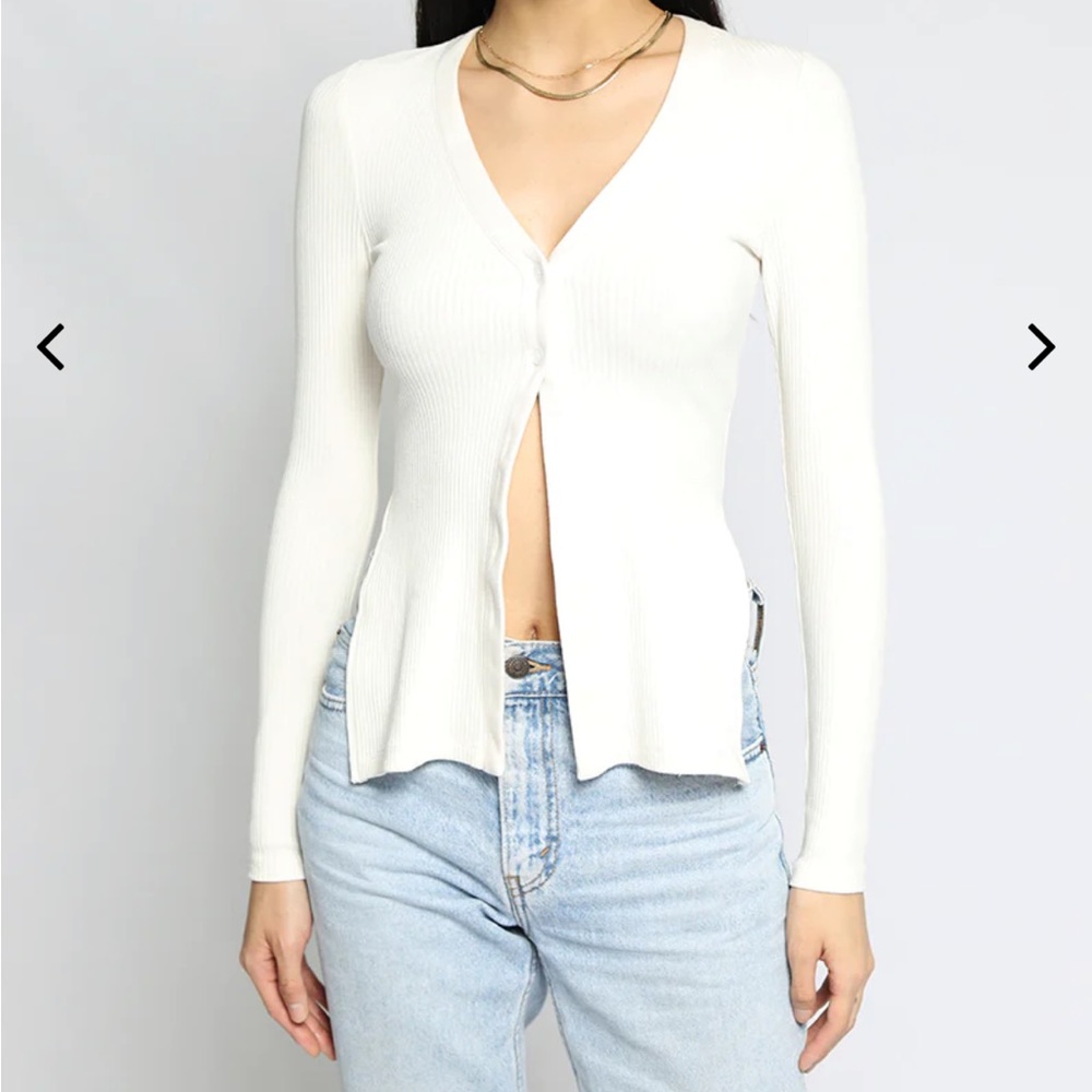 The Range Alloy Button Front Long Sleeve Rib Top - image 4